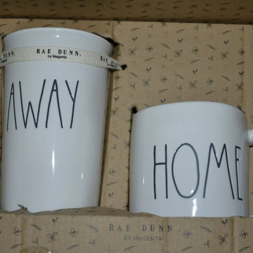 New! Rae Dunn HOME / AWAY Travel Mug Gift Set